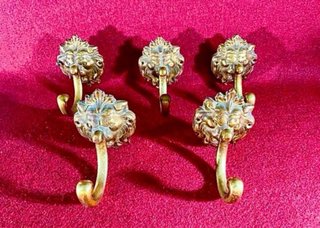 Colgadores Antiguos Bronce Cabeza León (5uds)