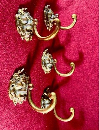 Colgadores Antiguos Bronce Cabeza León (5uds)