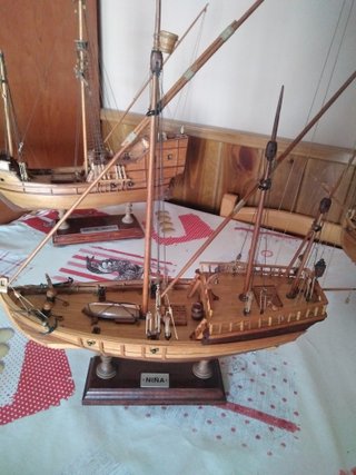 Maqueta madera 3 carabelas a escala