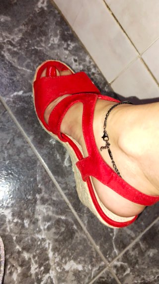 Sandalias cuña rojas