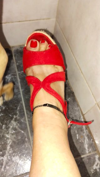 Sandalias cuña rojas