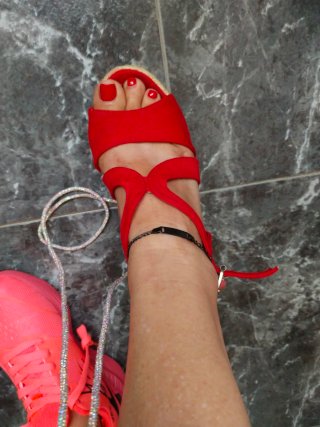 Sandalias cuña rojas