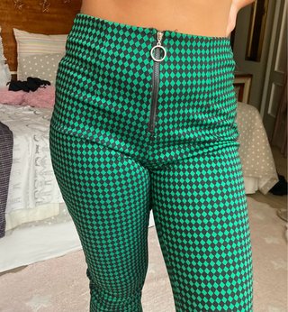 Pantalones Lylu rombos verde y negro