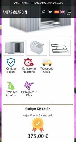 Caseta jardín metálica 3 m² Kingston Silver