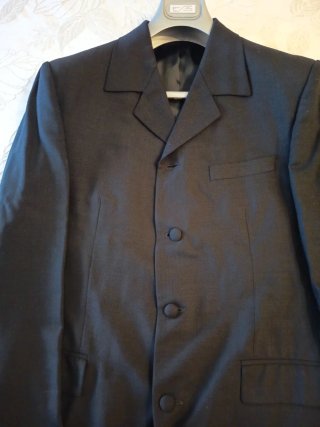 Levita y chaleco hombre negro/gris
