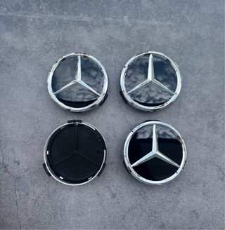 Tapabujes Mercedes-Benz 75mm negro estrella nuevos