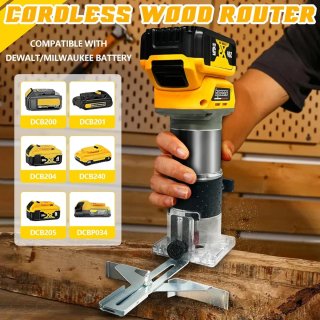 Fresadora de madera inalámbrica 800W + Accesorios