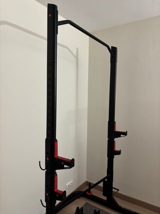 Rack musculación y banco Decathlon