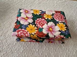 Caja joyero artesanal flores