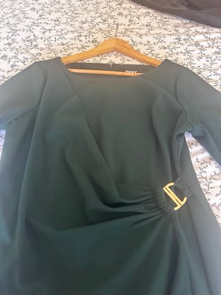 Vestido DKNY verde manga 3/4 talla M