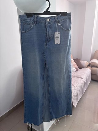 Faldas vaquera larga blanca y azul talla M grande