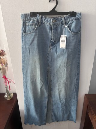 Faldas vaquera larga blanca y azul talla M grande