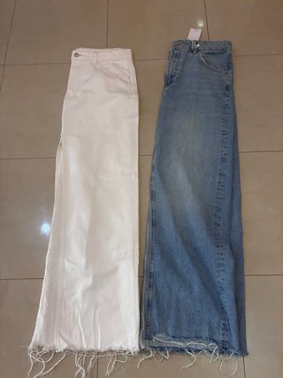 Faldas vaquera larga blanca y azul talla M grande