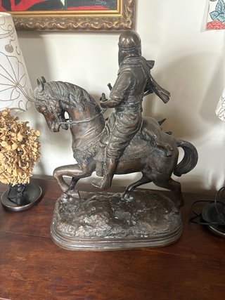 Figura de Bronce Caballería Antigua
