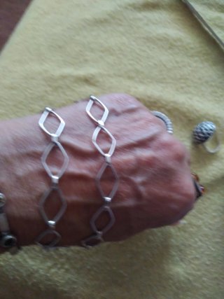Collar de plata con eslabones romboidales