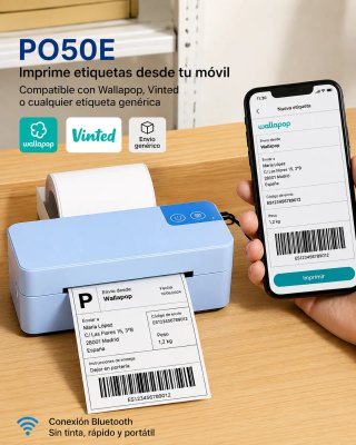 Impresora térmica etiquetas PO50E Bluetooth móvil