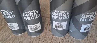 Pintura Spray Negro = 4 Mate y 3 Brillo 400ml