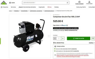 COMPRESOR DE AIRE FIAC 100L 2.5 HP