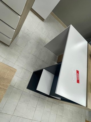 Escritorio moderno madera blanco y gris