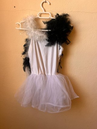 Vestido de ballet blanco y negro