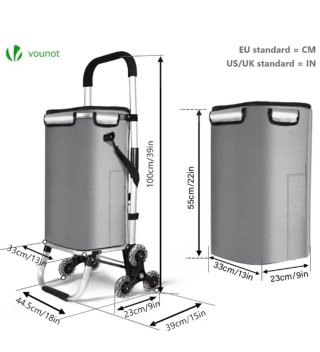 Carrito Compra Plegable Aluminio VOUNOT