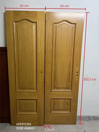 Lote 5 Puertas Madera Maciza+Galces+Herrajes