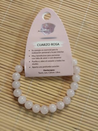 Pulsera Cuarzo Rosa 8mm