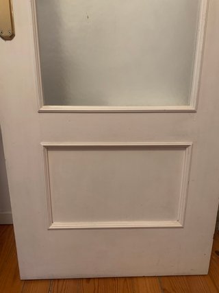Puerta madera con cristal
