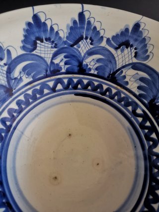Precioso lebrillo antiguo de loza moyolica