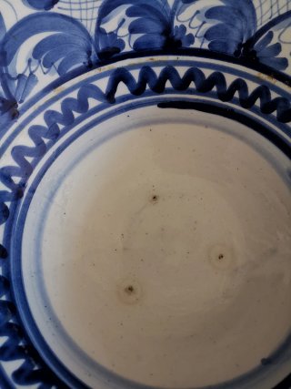 Precioso lebrillo antiguo de loza moyolica