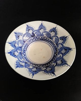 Precioso lebrillo antiguo de loza moyolica