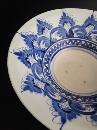 Precioso lebrillo antiguo de loza moyolica