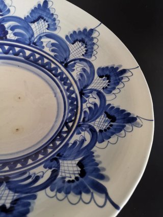 Precioso lebrillo antiguo de loza moyolica