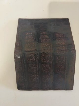 Cartera Piel cocodrilo Marrón y Negra