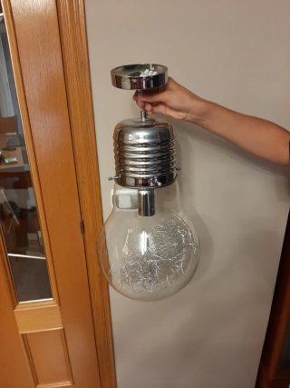 Lámpara de techo bombilla cristal