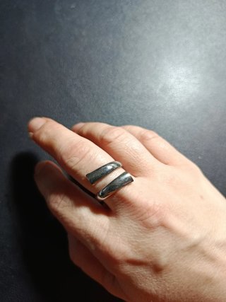 Anillo plata ajustable diseño moderno