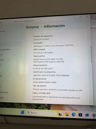 PC GAMING ryzen 7600 y 5060ti
