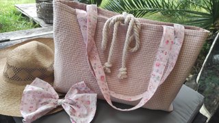 Bolso Capazo Reversible Flores