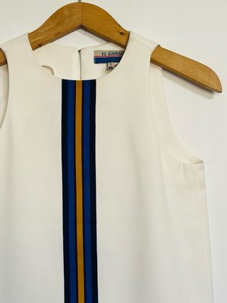 El Ganso Blusa sin Mangas Blanca Rayas S