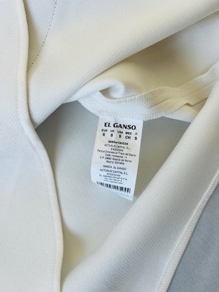 El Ganso Blusa sin Mangas Blanca Rayas S