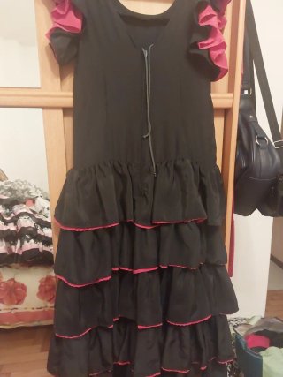 Vestido Sevillana Negro y Rojo Talla s