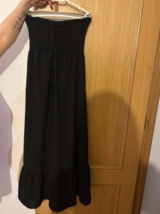 Vestido largo beige y negro talla unica