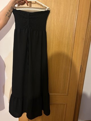 Vestido largo beige y negro talla unica