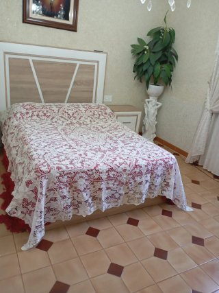 Colcha Veneciana Encaje Blanca nueva artesanal