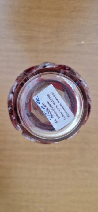 Vaso in vetro soffiato dipinto a mano
