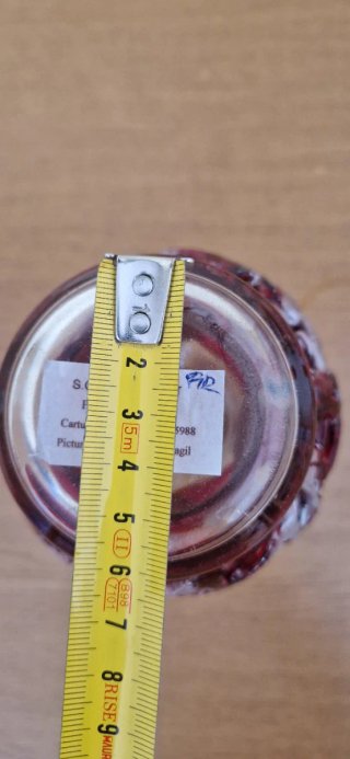 Vaso in vetro soffiato dipinto a mano