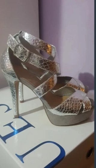 Sandalias de fiesta plateadas