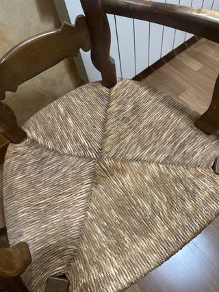 2 Sedie Vintage in Rattan e Legno