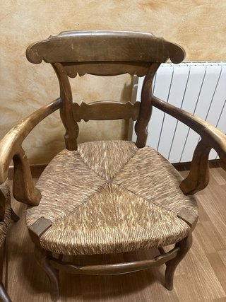 2 Sedie Vintage in Rattan e Legno