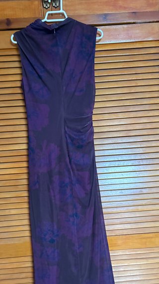 Vestido Zara morado drapeado